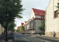 futurs logements vus depuis l'avenue du Neuhof